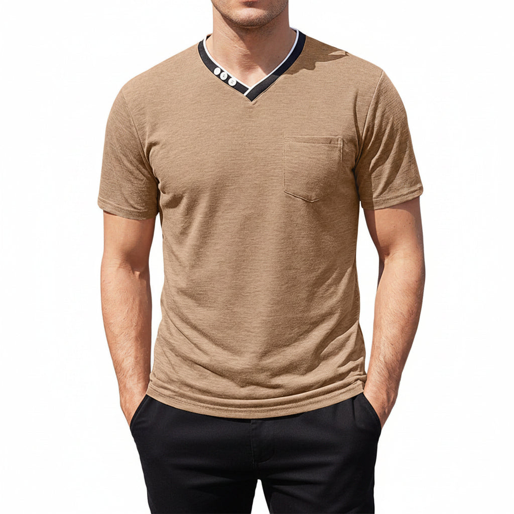 Back view of the relaxed-fit polyester pullover for men