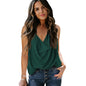 Detail of the flattering V-neck collar and delicate strap construction