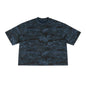 Model wearing the camouflage cotton tee for an outdoor casual look