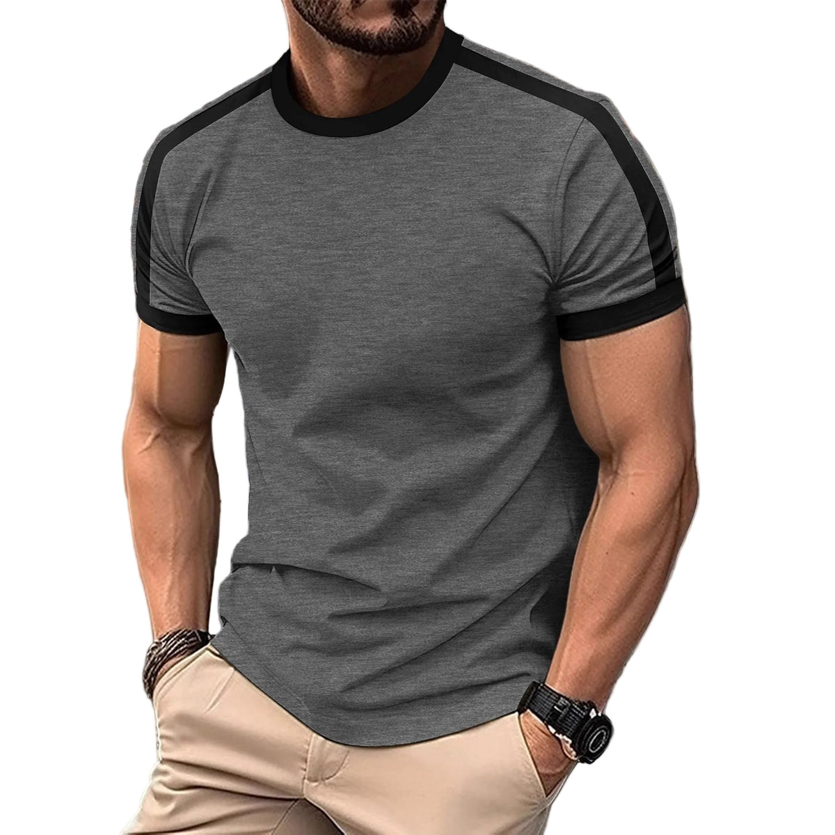 Back view of the lightweight mesh sports t-shirt for men