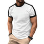 Close-up of short sleeve hem and reinforced stitching on the sports top