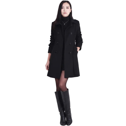 Back view of the cozy winter faux fur jacket for plus size women