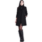 Back view of the cozy winter faux fur jacket for plus size women