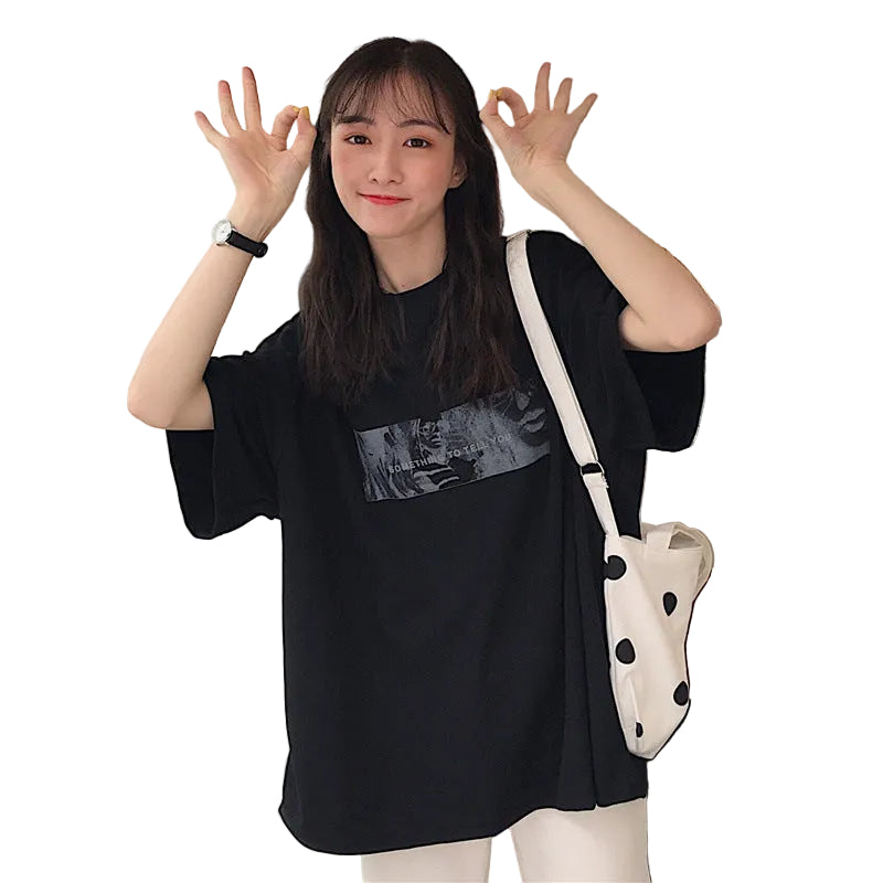 Back view of the trendy polyester short-sleeve top for women